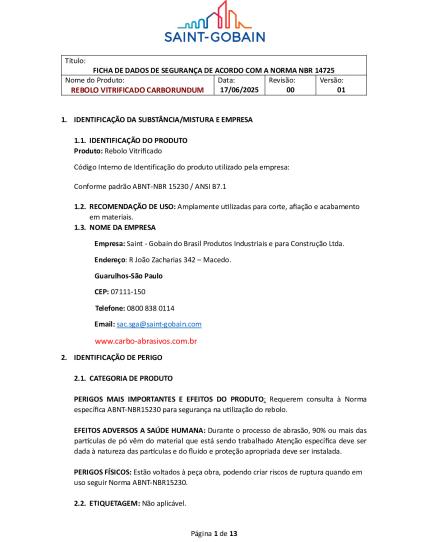 FDS-Rebolo vitrificado Carborundum